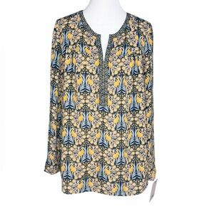 DR2 Yellow and Black Floral Blouse